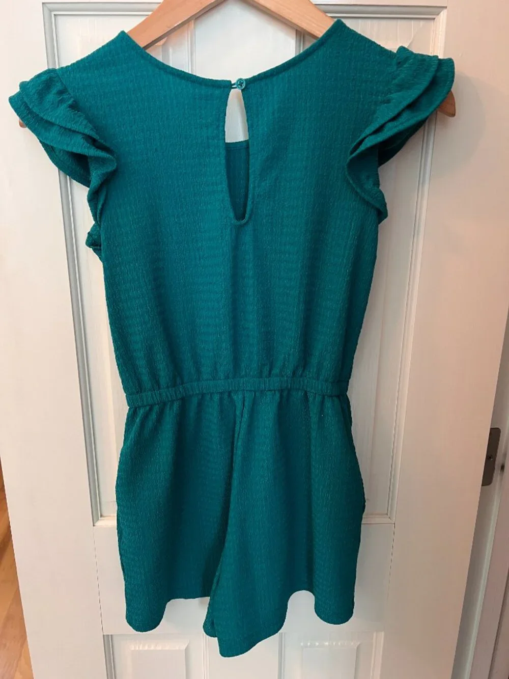 Old Navy girls teal romper size large (10-12)